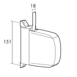 Recogedor mini abatible para persiana cinta de 18mm