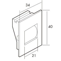 Pasacintas nylon para cajón  compacto, cinta de  20mm